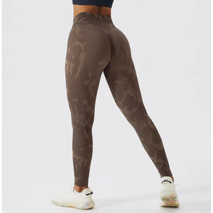 Venta al por mayor de las mujeres sin costuras Tie Dye Yoga Fitness pantalones de las mujeres de cintura alta Levantamiento de cadera Deportes Leggings Logotipo personalizado Tie Dye - Product Image 3