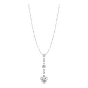 Reyes ขายส่งราคา925สเตอร์ลิงเงินเพชรโมอิสหัวใจรูปร่างยาวสร้อยคอลดลงของขวัญวันครบรอบแต่งงานของผู้หญิงเครื่องประดับที่ดี - Product Image 1