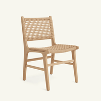 Chaise de salle à manger moderne pour la maison avec corde en papier Design contemporain empilable en bois massif pour appartement, restaurant, hôtel