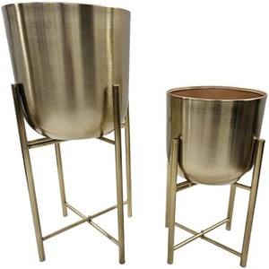 Macetas de interior ecológicas Art Deco modernas, macetas de latón, jarrón de suelo de bronce, decoración de jardín para el hogar, sala de estar y dormitorio - Product Image 6