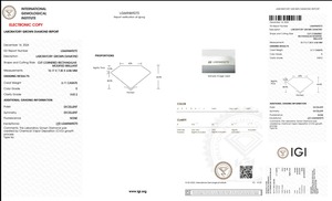 Diamante cultivado en laboratorio de corte radiante de 3,11 CT IGI Certified E Color VVS2 Clarity Lab-Stone - Product Image 5