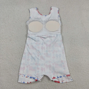 Robe sans manches pour filles avec nœuds et fleurs, motif drapeau du 4 juillet, style yoga - Product Image 3