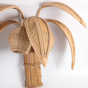 Abat-jour en rotin en forme de palmier rustique, luminaire suspendu mural en bambou pour la maison moderne et l'hôtellerie - Product Image 2