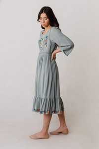 Robe de soirée mi-longue en coton brodé pour femme, tenue Sexy et décontractée, manches longues, nouvelle collection, 100% - Product Image 2