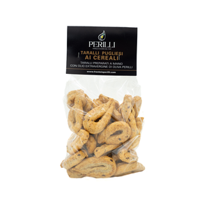 Perilli Taralli Pugliesi Ai Cereali, Bocadillos Artesanales de Cereales con Aceite de Oliva, Textura Dura y Salada - Product Image 1