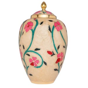 Hermoso diseño de trigo Urnas de cremación de latón India Venta al por mayor Accesorios funerarios Urnas de metal para adultos con precios bajos - Product Image 4