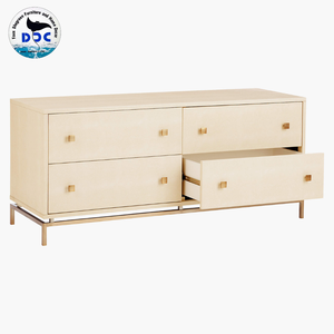 Meubles de table de chevet en bois massif minimaliste au design moderne Tables de chevet en faux galuchat de haute qualité Table de chevet Chambre à coucher - Product Image 2