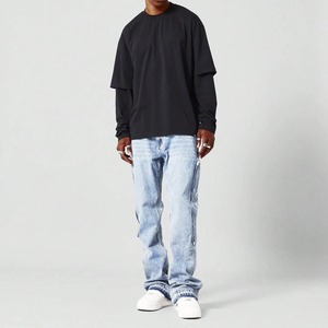 Elegantes camisetas de manga doble para hombre con diseño único de doble capa, perfectas para ropa de fiesta de Hip Hop, ropa de calle y trajes diarios - Product Image 4