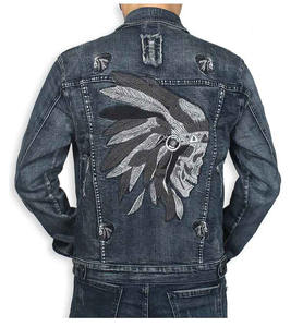 Brand New Custom Made Autumn Winter Gradient Denim Jacket Men American Washed Distressed Plain <b>Short</b> Lapel Denim Jacket <b>For</b> Men - Product Image 2