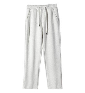 OEM logotipo personalizado bordado Diseño impreso 320g puro algodón de pierna ancha primavera y otoño hombres mismo estilo color sólido pantalones sueltos - Product Image 4