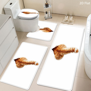 Custom Printed Printed <b>Bathroom</b> Rug <b>Set</b> for <b>Bathroom</b> Non-Slip Shower Curtain Bath <b>Mat</b> - Product Image 1