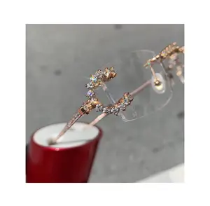 Lab Diamond si/gh-gafas de sol Cvd de calidad diamante 10k, lentes de sol doradas con nombre de marca personalizado para regalo de cumpleaños de matrimonio