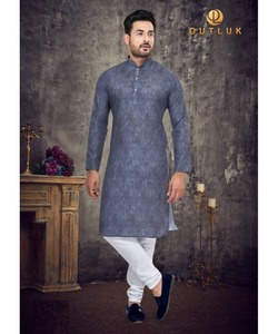 Árabe ThobeKurta para hombres en elegante tela de algodón de pollo con cuello y cadena de botones diseño de pijama - Product Image 1