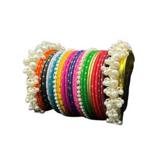 2026 New Fashionable <b>Women's</b> Silver Plated <b>Copper</b> Alloy Pearl Bangles Trendy Style Available All Colors Sizes <b>for</b> - Product Image 1