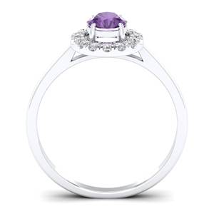 Prix de gros REYES, bague en argent sterling 925 avec améthyste et moissanite VVS, bijoux de naissance pour femmes - Product Image 4