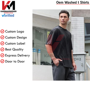 Camisetas de algodón para hombre, Camisetas básicas sólidas de gran tamaño, de manga corta, informales, holgadas, con logotipo OEM, proveedor a granel - Product Image 4