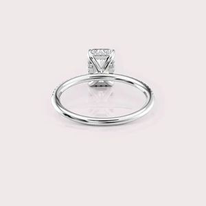 IGI Certified Radiant Cut Lab Grown Diamond Engagement - Wedding <b>Ring</b> with Pave Band in Solid 925 Sterling <b>Silver</b> - Product Image 4