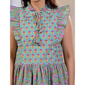 Hauts de loisirs imprimés en coton vert beurre, confortables et élégants - Product Image 2