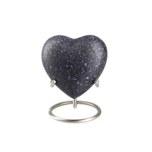 Vente en gros de dernières urnes de crémation pour cendres humaines et animales urne en alliage personnalisable urnes de crémation minimalistes en forme de cœur noir et mémorial - Product Image 4