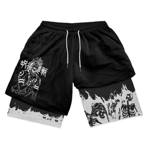 Character Symbols <b>Anime</b> Print Double Layer Two Piece <b>Shorts</b> Gym Workout <b>Shorts</b> Summer Quick-dry Comfy - Product Image 4