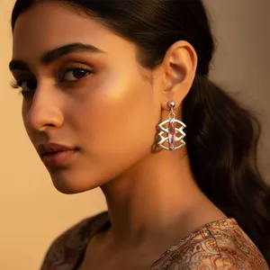 Pendientes de Plata de Ley 925 con Piedras Preciosas Rosas para Mujer, Idea de Regalo Elegante - Product Image 3