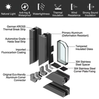 Ventanas Corredizas de Aluminio Ahorradoras de Energía (para Decoración del Hogar y Uso Comercial) con Función de Aislamiento Acústico