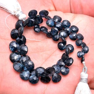 Kyanite AAA rare, facettes en forme de cœur, 6 mm-10 mm, kyanite naturelle bleu indigo turquoise, pierres semi-précieuses pour bijoux - Product Image 3
