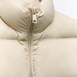 Venta al por mayor de chaleco personalizado OEM sin mangas con cremallera de algodón para las mujeres Puffer chaleco chaqueta para la venta - Product Image 4