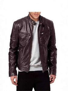 Nuevas chaquetas personalizadas de talla grande ajustadas con cuello levantado para hombre con cremallera, chaqueta de cuero de motocicleta de cuero Pu para hombre 2025 - Product Image 2