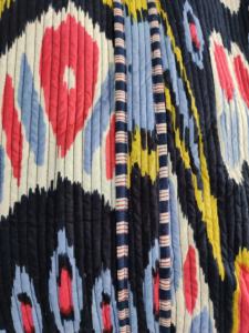 Sac fourre-tout Boho réversible en coton matelassé fait à la main sac d'épicerie durable écologique motif imprimé Animal imprimé à la main - Product Image 5