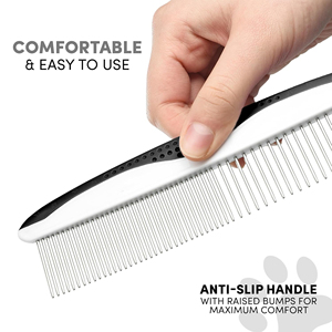 Peine para Perros de Diseño Simple con Dientes de Acero Inoxidable y Mango Antideslizante para Eliminar el Pelo y Desenredar para el Cuidado de Mascotas - Product Image 5