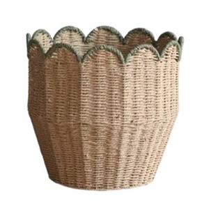 ตะกร้าเก็บของทรงรี ตะกร้าเชือกกระดาษ ทรงกลม สำหรับเด็ก ตะกร้าสานสำหรับใช้ในครัวเรือน ตะกร้าหลากสี - Product Image 4