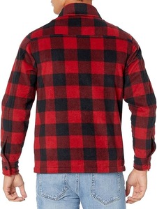 Haute qualité hommes laine Plaid bouton chemise vestes à manches longues flanelle veste col rabattu capuche classique lâche Plaid Design - Product Image 3