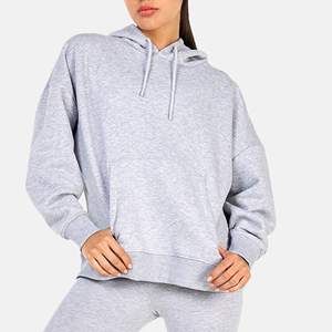 Fashionable Heavyweight pullover hoodies women haither grey colour women's sweatshirt oversized comfortable women's hoodies - Product Image 4