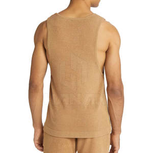 Camiseta sin mangas de secado rápido de alta calidad para hombre, ropa deportiva de punto informal transpirable de algodón y poliéster - Product Image 4