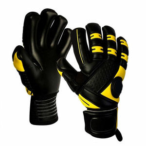 Protection des doigts de couleur noire et jaune porter une double couche nouveauté gants de gardien de but de football par des industries incroyables - Product Image 1