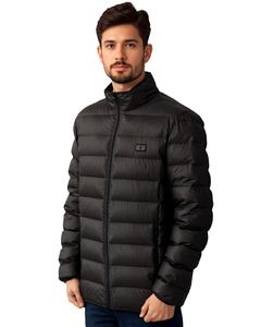 แจ็กเก็ตขนเป็ดสำหรับผู้ชาย, สินค้ามาใหม่เสื้อแจ็คเก็ตขนเป็ดมีฮู้ดสไตล์ลำลองฤดูหนาวกันลมย้อมสีเรียบ - Product Image 3