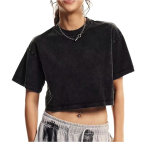 Top corto de algodón de verano para mujer con textura suave y calidad transpirable 100% de alta calidad - Product Image 2