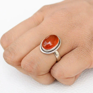 Hecho a mano 925 anillo de piedras preciosas de plata esterlina hermoso diseñador de cornalina joyería de moda clásica regalo para mujeres precio al por mayor - Product Image 5