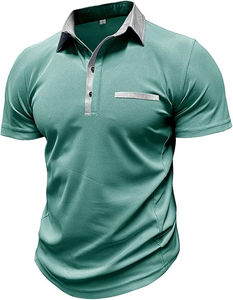 Polos con patrón de logotipo bordado de estilo empresarial de diseño personalizado Premium hechos de poliéster y algodón Polo informal Camiseta - Product Image 2