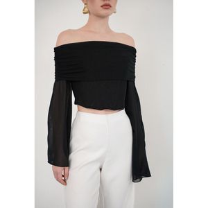 Blusa de Tul de Manga Larga al por Mayor - [object Object] - Product Image 4
