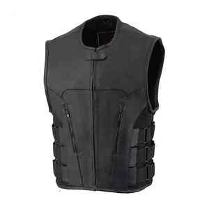 เสื้อกั๊กหนังสำหรับนักขี่จักรยานสำหรับผู้ชายเสื้อกั๊กหนังระบายอากาศได้ดีคลาสสิก - Product Image 2