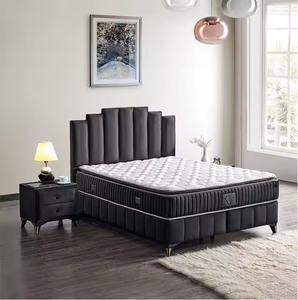 Lujosos juegos de dormitorio modernos de Netra Furniture, hermosa base de cama para dormir de MDF con cabecero y características de almacenamiento para el hogar - Product Image 1