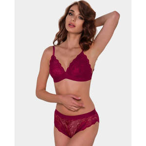 Conjunto de Bralette Convertible 665 ODM con Relleno Suave, Tallas Grandes, Push-up, Copas XL/XXL, Logotipo Personalizado, Tanga, Negro, Azul, Rojo Borgoña - Product Image 4