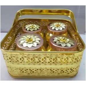 Boîte à fruits secs en métal peu encombrante avec panier offrant un rangement pratique pour les collations aux fruits secs et plus encore - Product Image 6