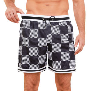 Nuevos pantalones cortos profesionales de malla personalizados para hombre, pantalones cortos de playa de doble capa de baloncesto en blanco, pantalones cortos de malla de verano - Product Image 1