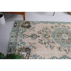 Alfombra Vintage, Alfombra Turca Grande de 4.2x9.6 pies, Alfombra de Lana Ikat Azul - Product Image 4
