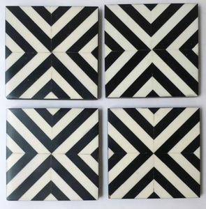 Posavasos Cuadrados de Nogal con Incrustaciones de Hueso, Hechos a Mano en India, Tradicionales, Clásicos y Ecológicos, para Té, Café, Tazas, Diseño Royal - Product Image 4