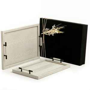 Antique Kitchen Gadgets Wooden Food <b>Decorative</b> Carrying Flatware <b>Tray</b> Most Expensive Golden Leather Food Breakfast Serving <b>Tray</b> - Product Image 5