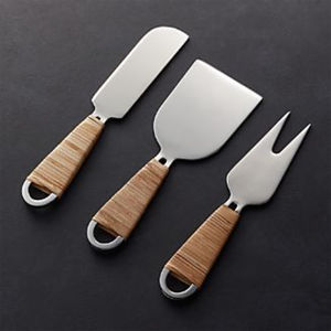 Juego de queso y cuchillos de acero inoxidable de excelente calidad con diseño de encuadernación de ratán pulido con espejo utensilios de cocina más vendidos - Product Image 1